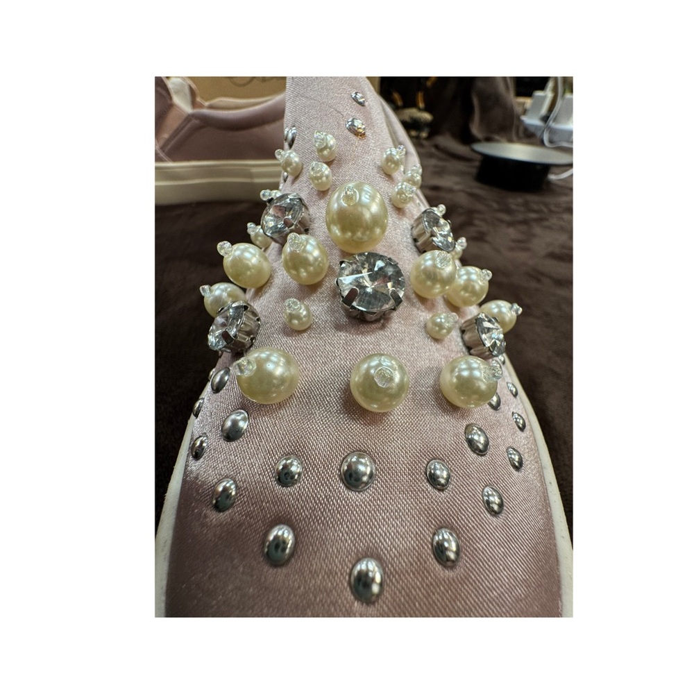 Vintage Havana Elegant Pink Slip-On Sneakers with Pearl Detailing size 8.5 - Picture 7 of 9